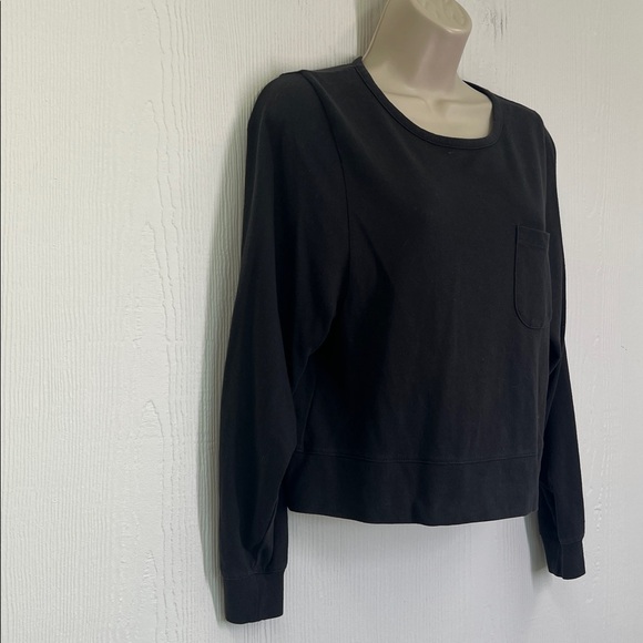 Madewell - Soft Fade Pocket Crewneck Long Sleeve Oversized Boxy Crop Size XS - Picture 3 of 9